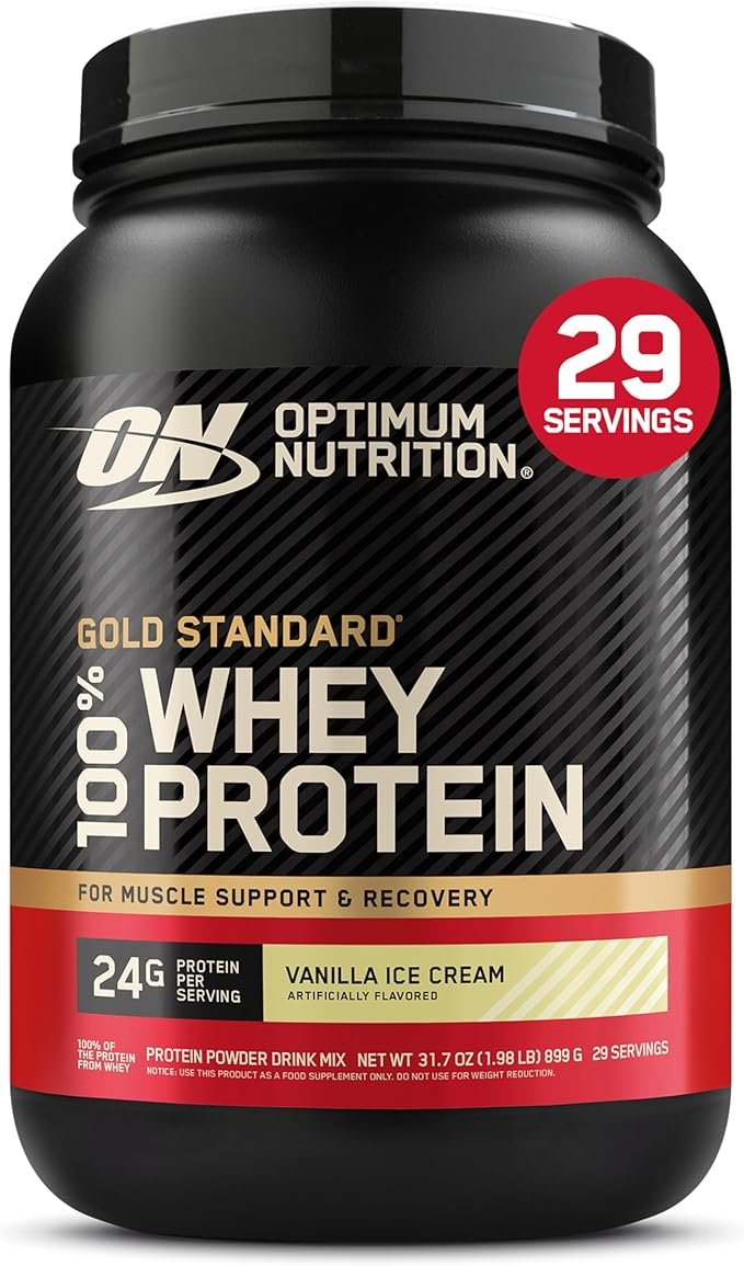 OPTIMUM NUTRITION ON Gold Standard Isolated Blend 100% Whey Proteína Sabor Vainilla 2LB. Baja Lactosa y Carbs.
